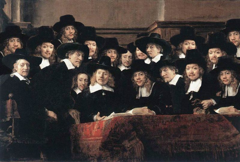 Rembrandt: De Staalmeesters (Syndics of the Drapers' Guild) - (credits: https://en.wikipedia.org/wiki/Syndics_of_the_Drapers%27_Guild)
